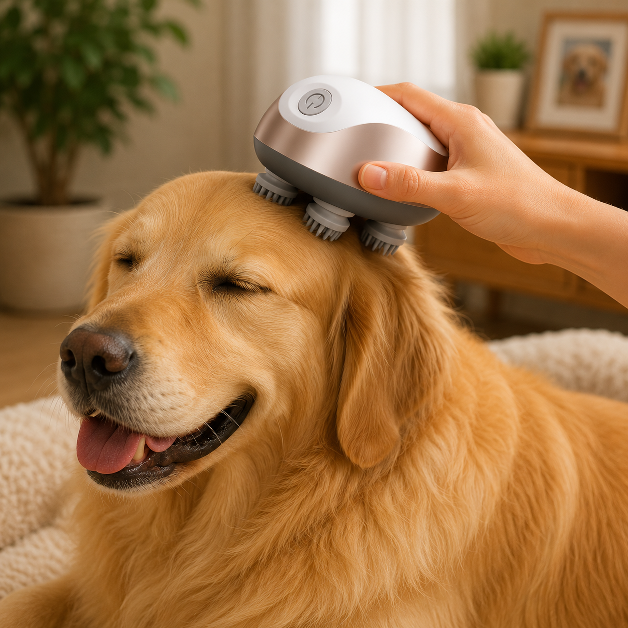 3D Electric Pet Head Massager Gold