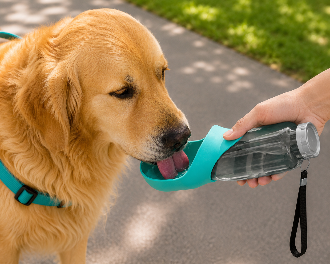 Portable Dog Water Bottle Turquoise