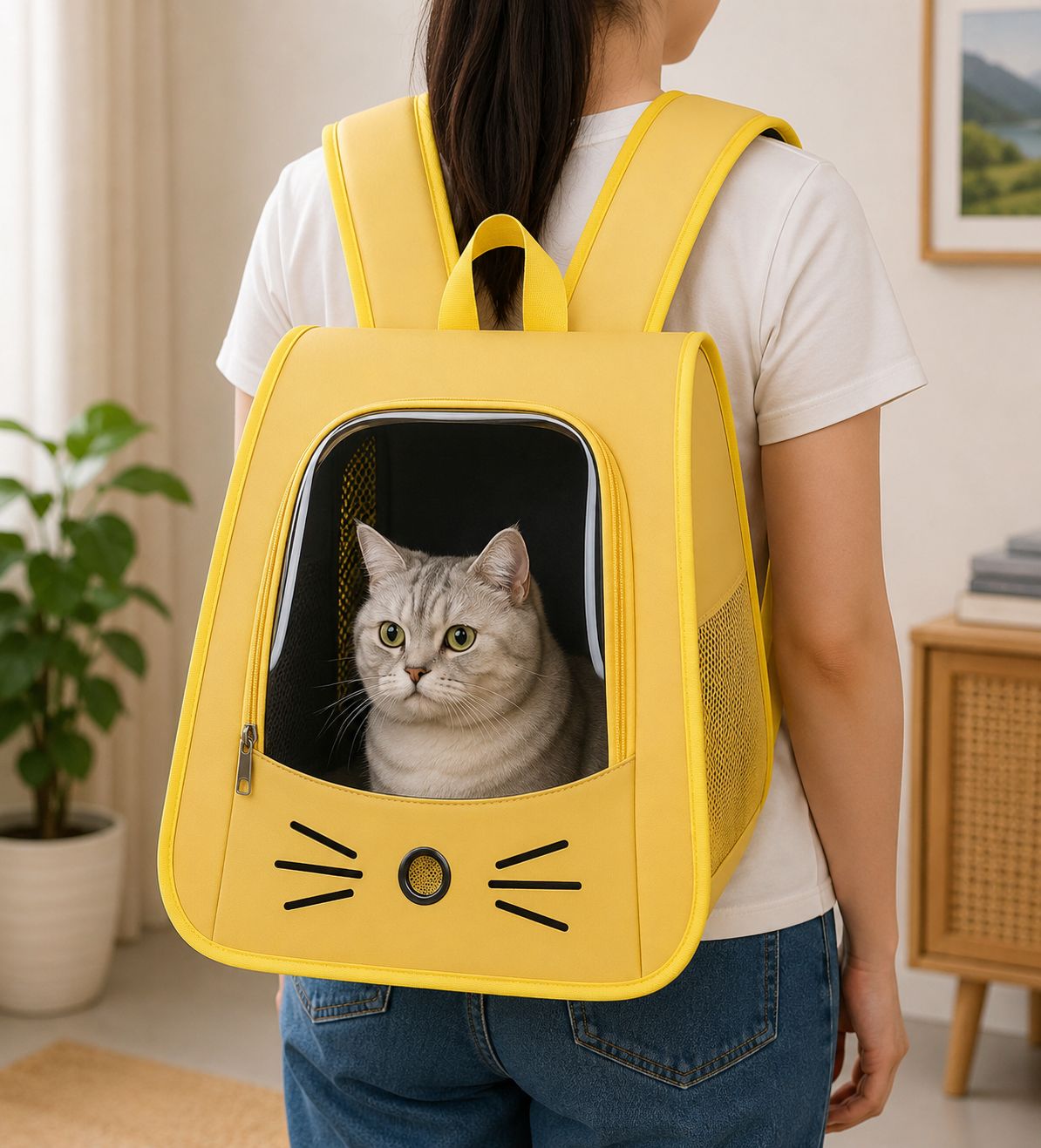 MeowGo Breathable Pet Carrier Backpack Yellow
