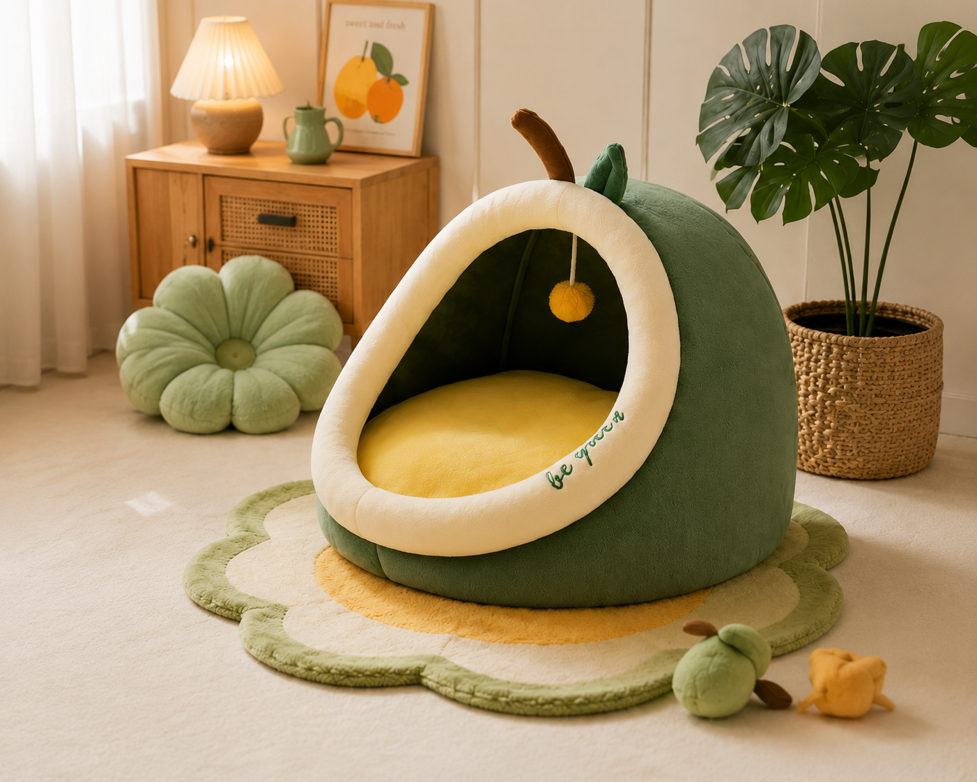 Plush House/Bed Green