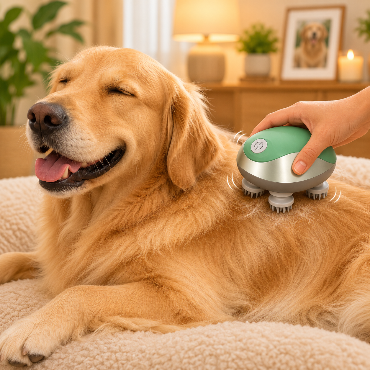 3D Electric Pet Head Massager Green