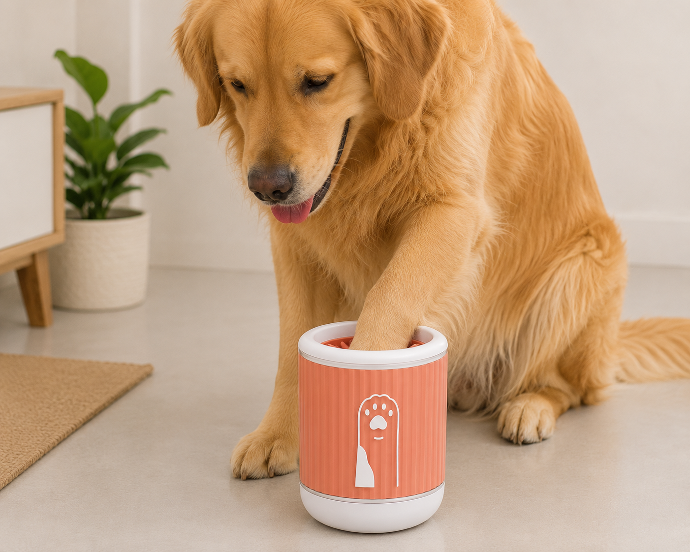 Portable Silicone Paw Cleaner Orange