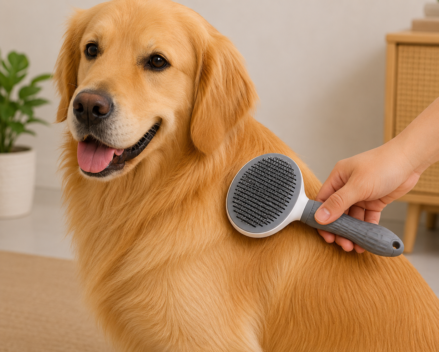 One-Click Pet Hair Removal Brush Grey