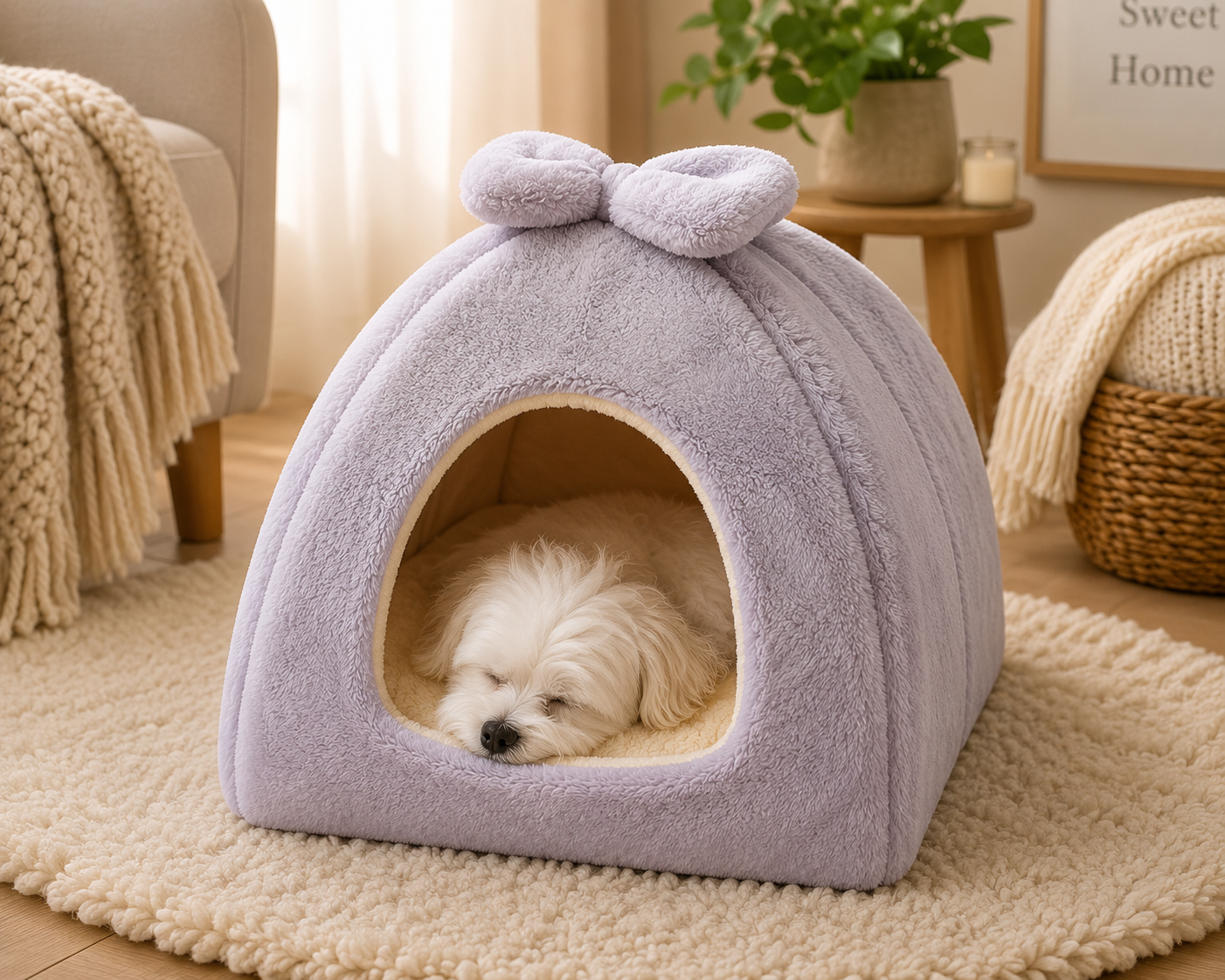 Warm Winter Foldable Pet House Grey