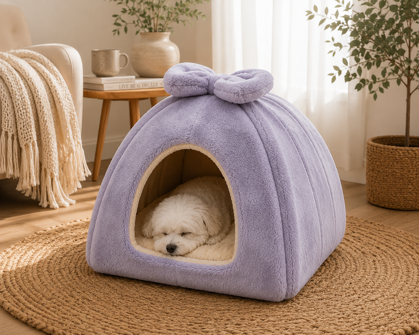 Warm Winter Foldable Pet House Grey